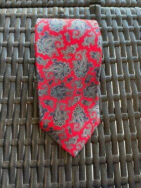 Joseph Benjamin Collection Red Paisley Hand Made 100% Silk Men's Necktie